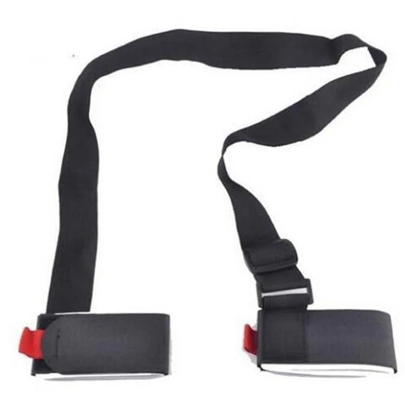Nylon Skiing Pole Shoulder Hand Carrier Lash Handle Straps Adjustable Buck Hook Loop Protecting Black Nylon Ski Handle Strap Bag