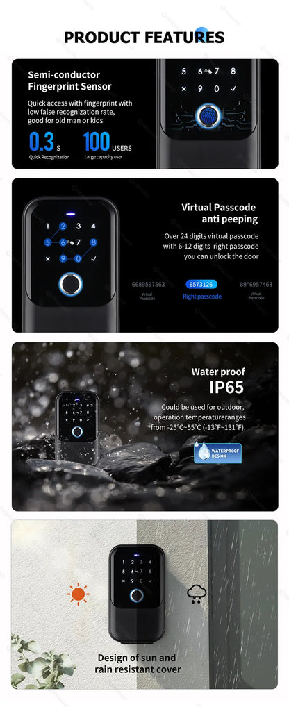 TTlock Smartkey Lock Box Wireless Electronic Key Safe with Digital Code App Controlled Bluetooth Smartlock for Home Key Padlock