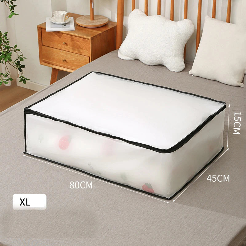 Underbed Storage Bag Foldable Quilt Bag Wardrobe Clothes Storage Box Dustproof Organizer Large Capacity Quilt Storage Bag