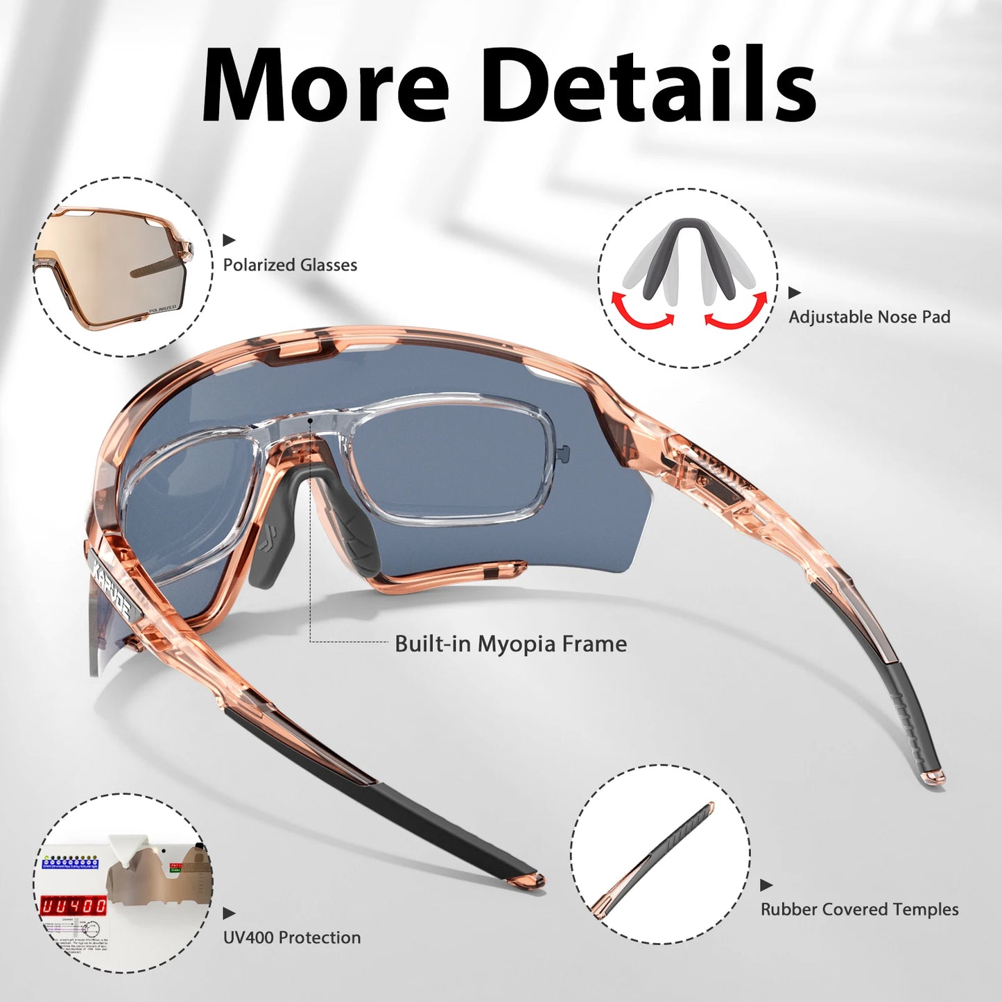 KAPVOEPolarized Cycling Glasses TR90 Frame Men Women Sports Running Eyewear MTB Bicycle Sunglasses Road Bike Glasses