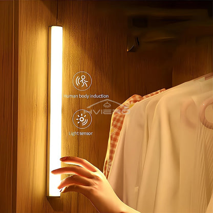 Motion Sensor Night Lights Wireless LED Cabinet Lamps USB Rechargeable Magnetic For Wardrobe Room Closet Kitchen Aisle lighting