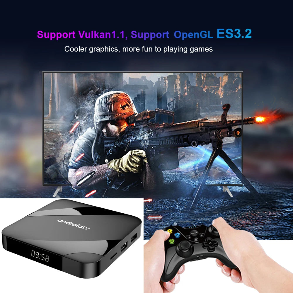 Android 14 TV Box Bluetooth 5.2 ATV 8K 4K Set Top Box 4GB 64GB AV1 S905W2 Quad Core 2.4G&5G Dual WIFI Voice Remote Media PlayerStreaming & Home Media PlayersGoWisse.com