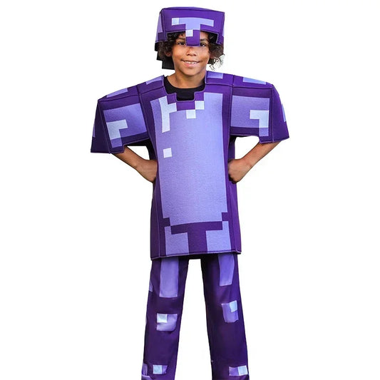 Carnival Party Dress Mask Classic Creeper Anime Game Character Set Diamond Armor Cosplay Costume Children's Clothing