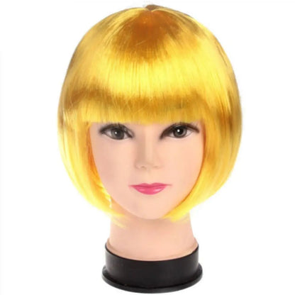 Lady Wig Women's Short Straight Bangs Full Hair Wigs Cosplay Party Hair Bob Wig Multiple Color Synthetic Hair