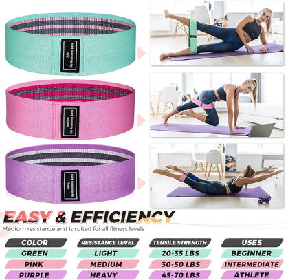 Fabric Resistance Hip Booty Bands Glute Thigh Elastic Workout Bands Squat Circle Stretch Fitness Strips Loops Yoga Gym Equipment