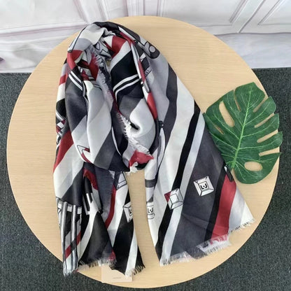 Foreign trade original single Italian autumn and winter new fashion brand printed light luxury shawl scarf