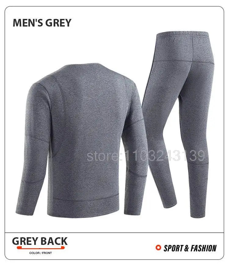 Winter Heated Thermal Underwear Men Heating Jacket Skiwear Heated Jacket Fleece Warm Top Pants USB Electric Heating Clothing
