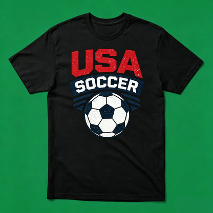 180G Cotton Vintage USA Soccer T-Shirt 2026 World Cup Distressed Retro Graphic Tee Unisex Breathable Game Day Shirt Fast Delivery