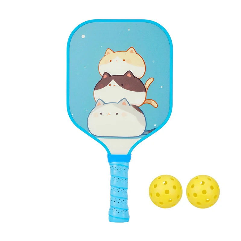 Kids Pickleball Paddles Cute with Small Grip Lightweight Pickleball Rackets Honeycomb Core Fiberglass Set for Children