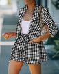 2025 Elegant Two Piece Blazer Suit Sets Women OL Office Sets Slim Cardigan Blazer Shorts Solid 2 Piece Set Casual Blazers Set
