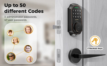 Arpha Smart Lock D180 100 Entry Codes 16 Anti Peeping Password Electronic Keypad Deadbolt Electronic Door Lock Low Battery Alarm