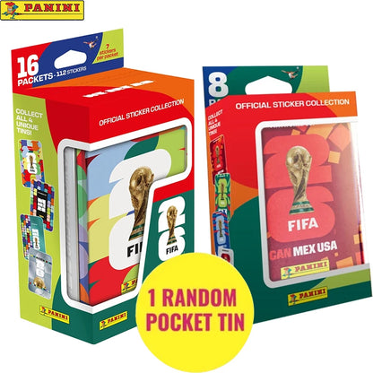 New Panini FIFA WORLD CUP 2026 Sticker Collection 1 RANDOM Tin Box in Stock FAST SHIPPING