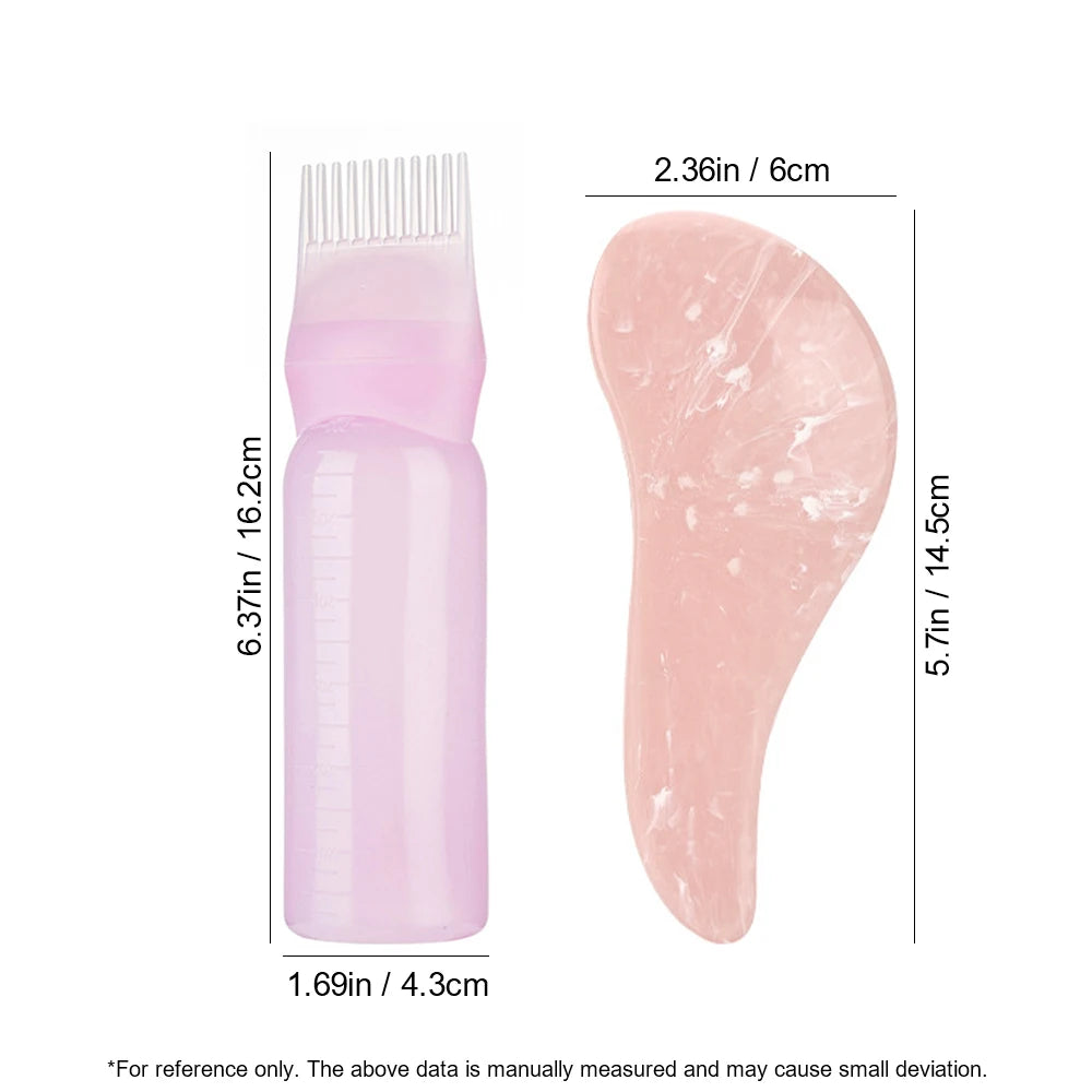 120ml Hair Dye Refillable Bottle Applicator Comb Multicolor Plastic Dispensing Salon Oil Hair Coloring Hairdressing Styling Tool