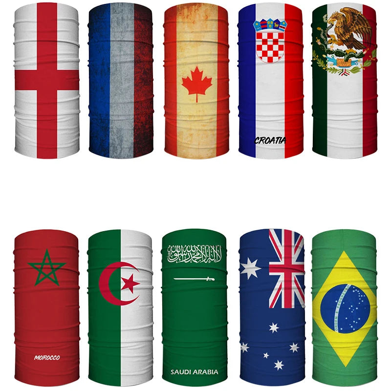 2026 world mask Flag 20x45cm Football cup fans' seamless magic headscarf cycling windproof mask Banner Event Garlands decoration