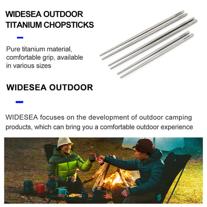 Widesea Camping Titanium Chopsticks Tableware Detachable Chopsticks Hiking Traveling Picnic Equipment Supplies Dinnerware