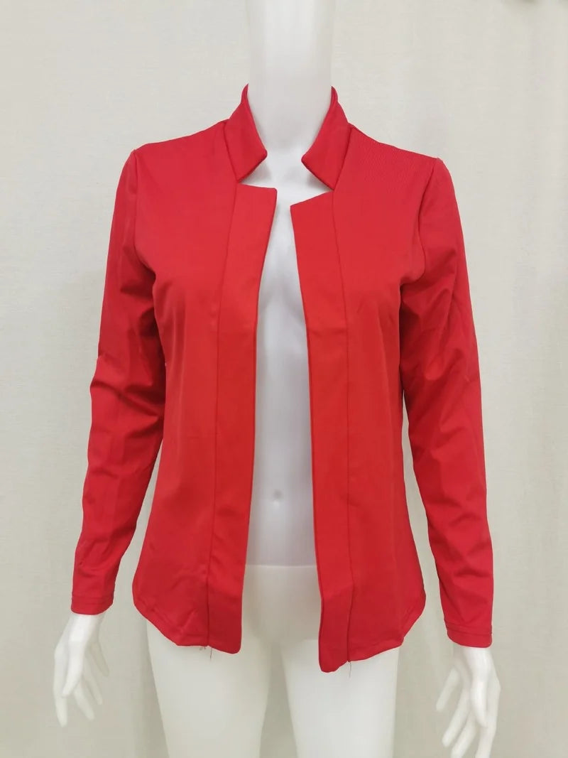 Women Thin White Blazers Spring 2025 Female Summer Blazer Long Sleeve Open Stitch OL Womens Slim Coats Femme Ladies Black Tops