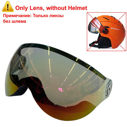 MOON Skiing Helmet With Goggles PC+EPS High-Quality Ski Helmet For Adult Outdoor Snowboard Skateboard Helmet Protective Ski Gear
