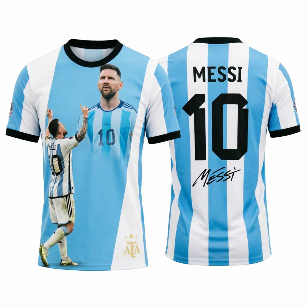2026 Messi Argentina Team Football Jersey Match & Training Kit Summer Sports Men's T-Shirt Children's Clothing Tee Y2k Woman ﻿