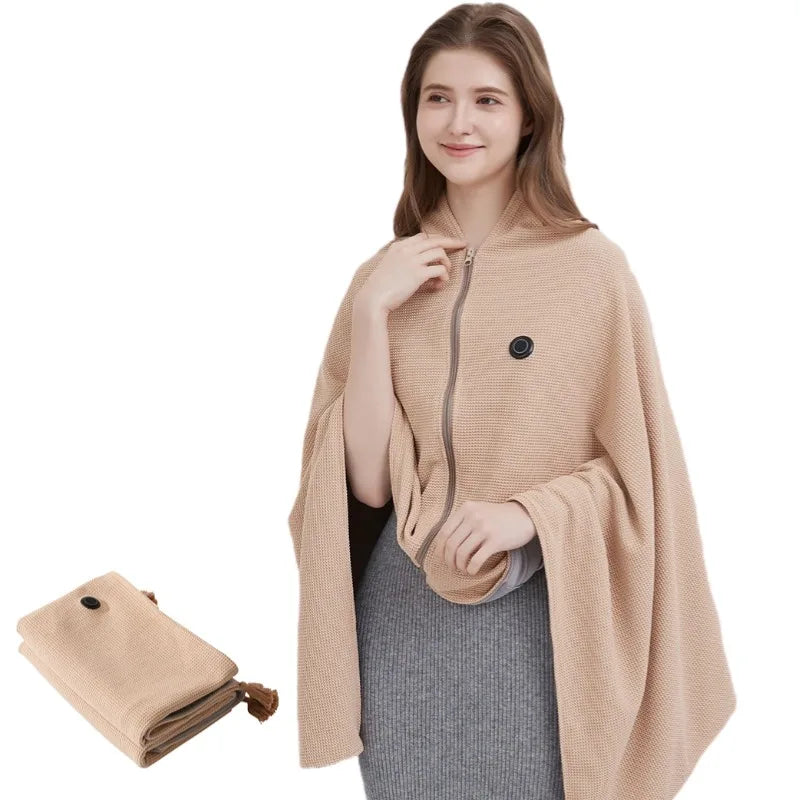 Office Wearable USB Electric Heated Blanket Washable Body Warmer Blanket Home 5v 3 Heated Level Throw Blanket 9 Heated Areas