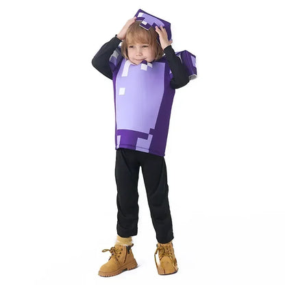 Carnival Party Dress Mask Classic Creeper Anime Game Character Set Diamond Armor Cosplay Costume Children's Clothing