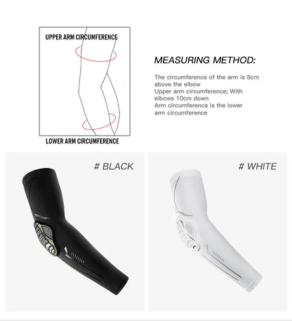 1 PCS Elastic Basketball Elbow and Arm Protectors Fitness Running and Cycling Sports Shock-absorbing Honeycomb Elbow Protectors