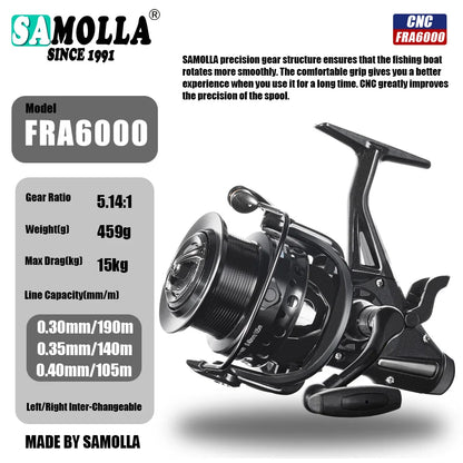 Carp Fishing Reel Spinning Strong Double Drag 12-15kg Molinete Carretilha De Pesca Olta Makaralar Sea Reels Accessories Mar