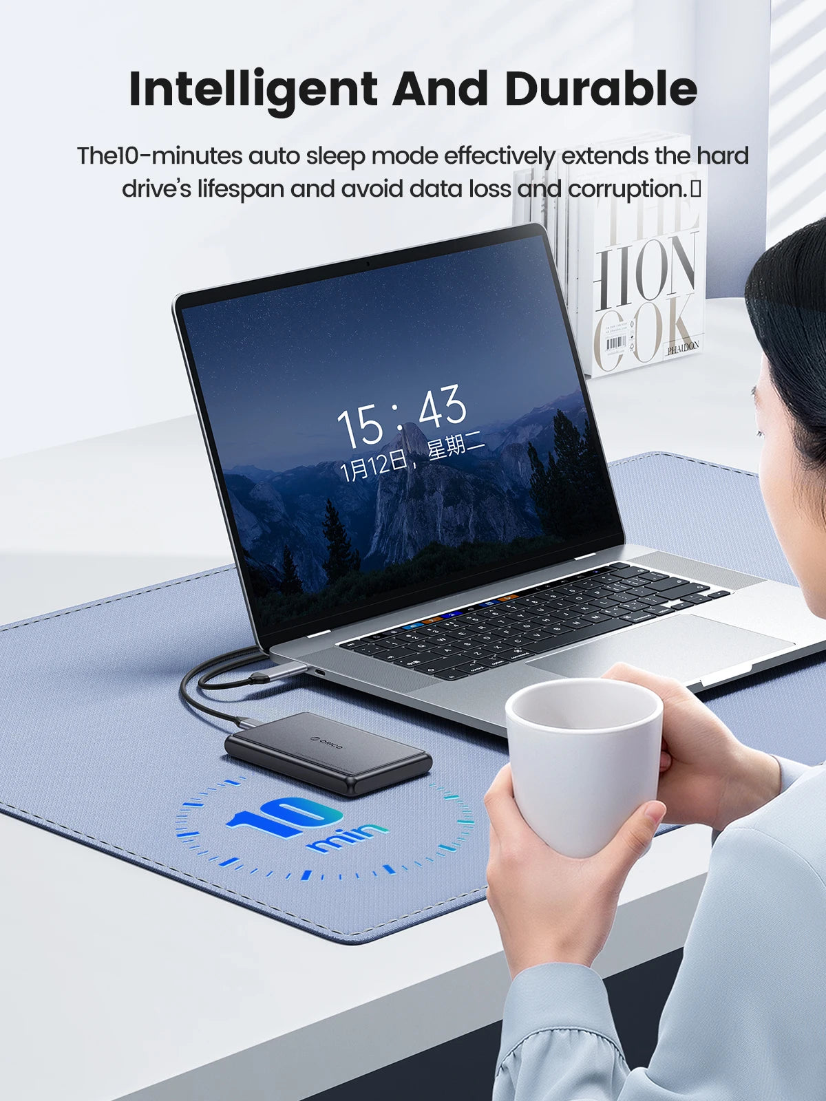 ORICO 2.5 Inch External HDD Case 5Gbps SATA to Type-C Hard Drive Enclosure for SSD HDD PC Laptop Metal+ABS Case Heat Dissipation