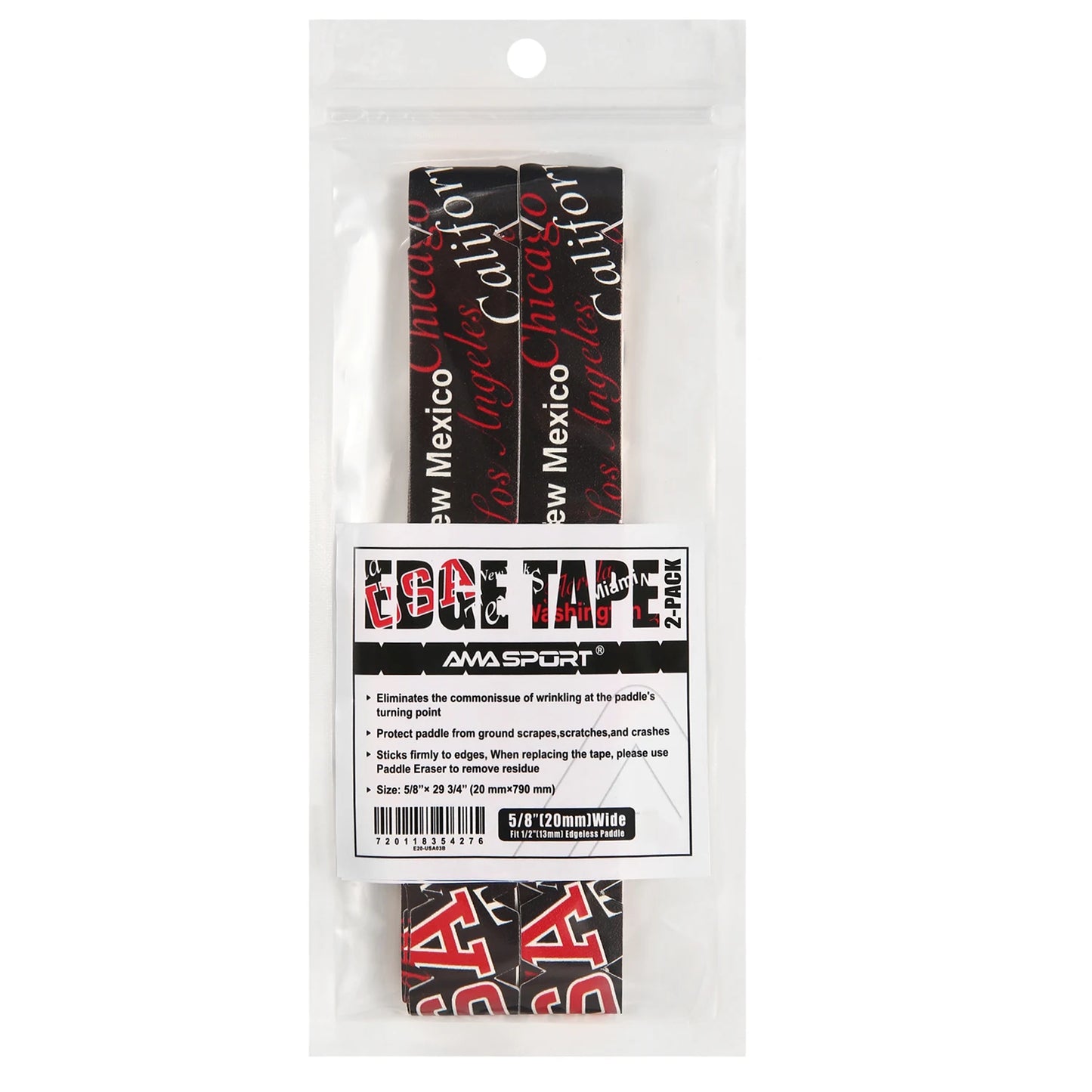 AMASPORT 2Pack Pickleball Paddle Edge Tape 20/23/26mm Paddle Head Edge Guard Racket Edge Protection Tape