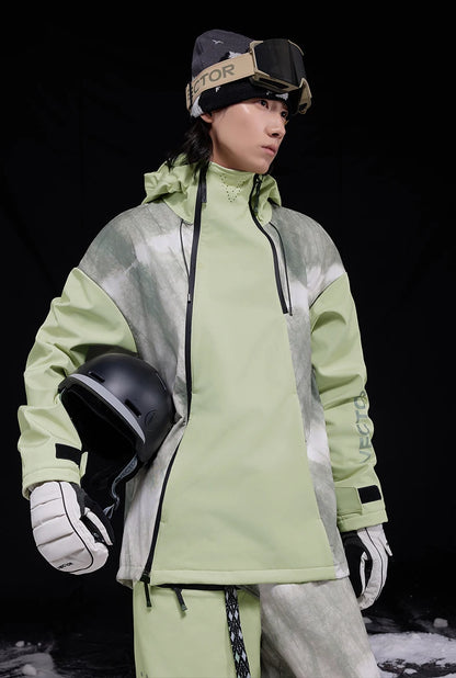 VECTOR Men and Women Splicing Skiing Skiing Top Waterproof Windproof Warm Durable Indoor and Outdoor Skiing Snowboard Jacket