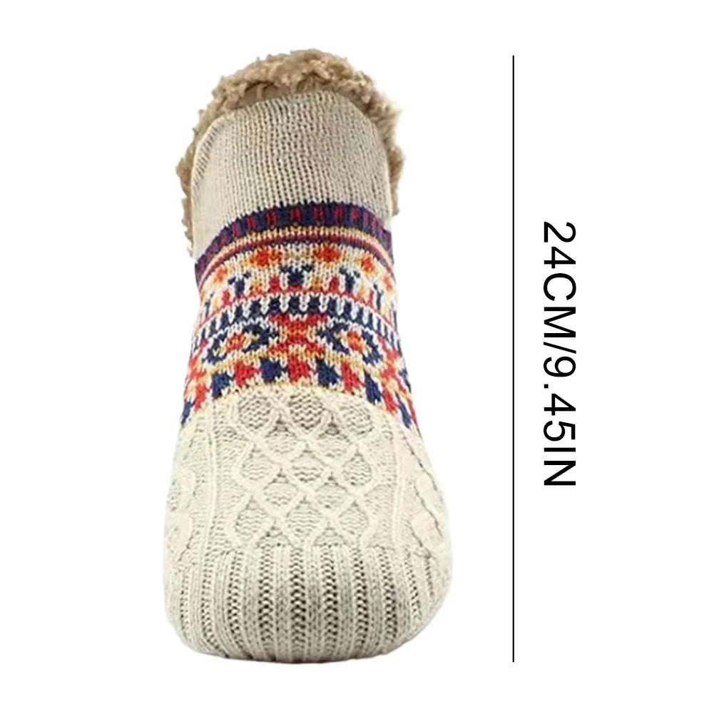 Men Women Winter Indoor Home Slippers Socks Non Slip Bedroom Sleeping Sock Warm Thermal Slipper Socks Soft for Christmas