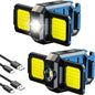 Mini LED Flashlight 1000LM USB Rechargeable COB Work Lights IPX4 Waterproof Keychain Light Lantern for Outdoor Camping Hiking