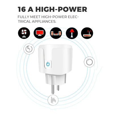 TUYA Smart Plug WiFi Socket EU 16A/20A With Power Monitor Timing Function Voice Control Works With Alexa Google Home