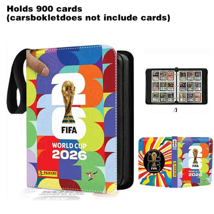2026 World Cup Football Star Ronaldo Messi Mbappé 400/900pcs Album Book Folder Card Slots Collections Zipper Card Binder Holder