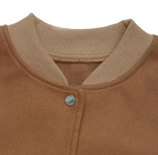 Women's Jacket Autumn Winter New Solid Color Baseball Collar Long Sleeve Casual Pocket Design Single-Breasted Daily Jacket