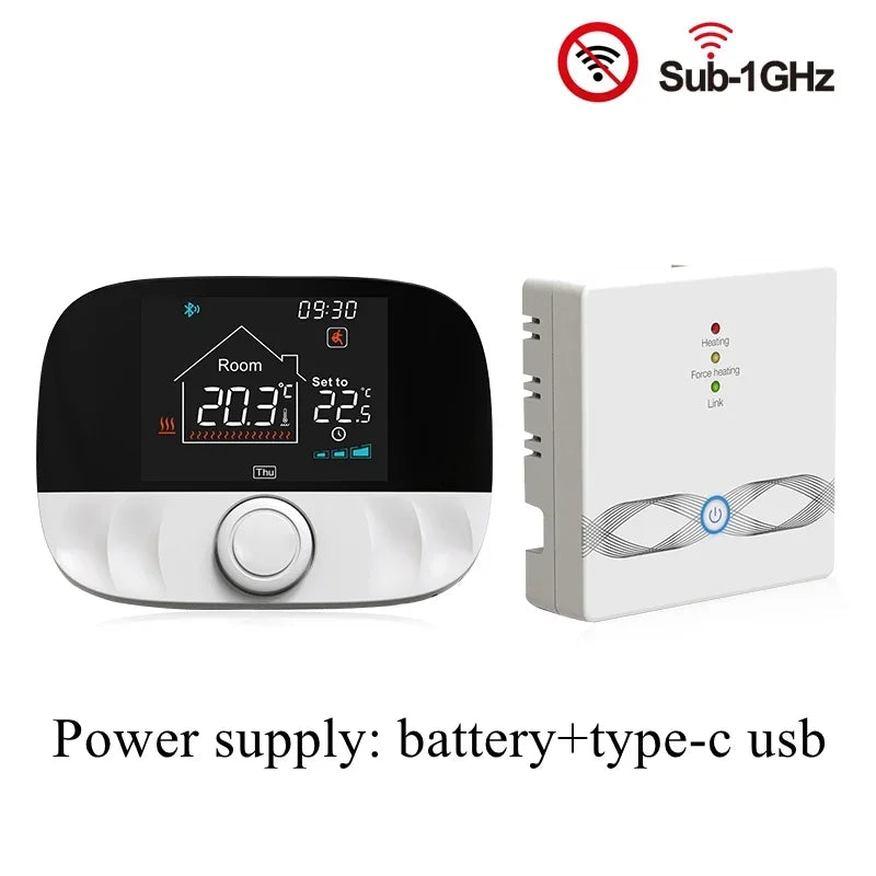 RF Wireless Thermostat Smart WiFi Floor Heating For Gas Boiler Battery Powered Tuya Temperature Controller Receiver Alice Google