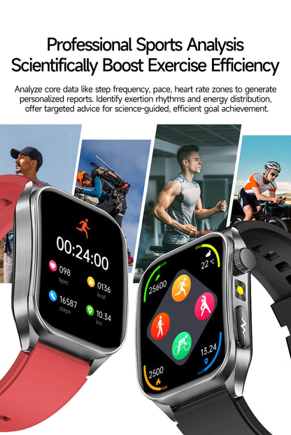2025 New Mcro Phsical Examination 650nm Laser Therapy ECG Urci Acid Blood Fat Smart Watch Men Blood Pressure Heart Rate Bracelet