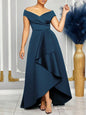 Off Shoulder Evening Dress Women Solid Maxi Long Dresses With Sleeves Wedding Bridesmaid Elegant Party Dresses 2025 Woman