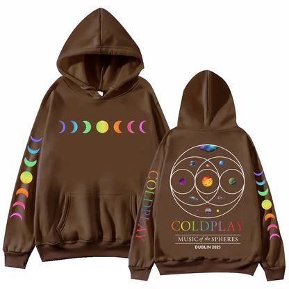 Cold-play 2025 Music of the Spheres World Tour Hoodie Harajuku Hip Hop Pullover Tops Sweatshirt Gift