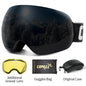 Frameless Anti-Fog Ski Goggles Night Lens Box Set 100% UV400 Protection Ski Snowboard Anti-Slip Strap Snow Goggles for Men Women