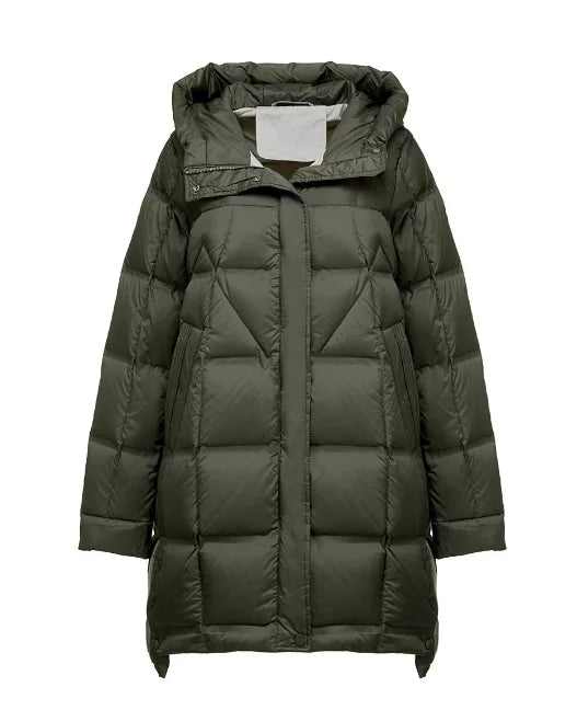 Winter Long 90% White Duck Down Jacket Women Hooded Zipper Puffer Coat Casual Warm Loose Puffer Feather Parka
