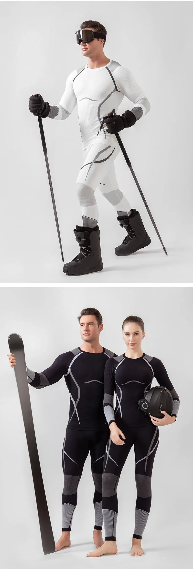 Goexplore Winter Ski Thermal Underwear Sets Men Women Sweat wicking Breathable Quick Dry Tracksuit Ski Thermo Long suit