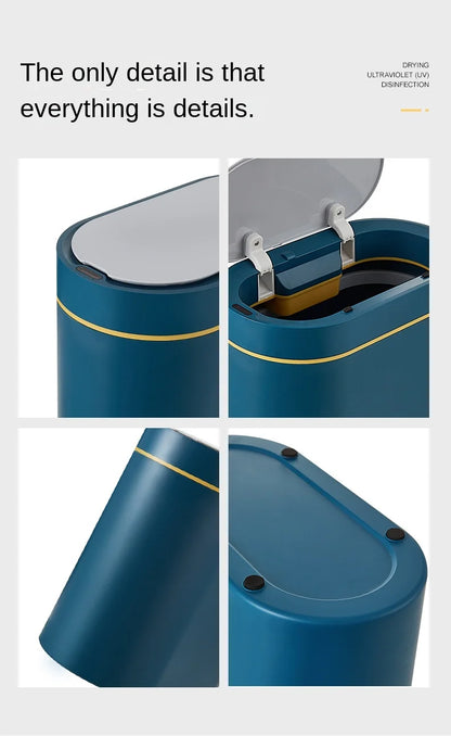 7L Trash Can Smart Sensor Trash Can Automatic Household Electronic Kitchen Trash Bin Toilet Waterproof Narrow Seam Sensor Bin