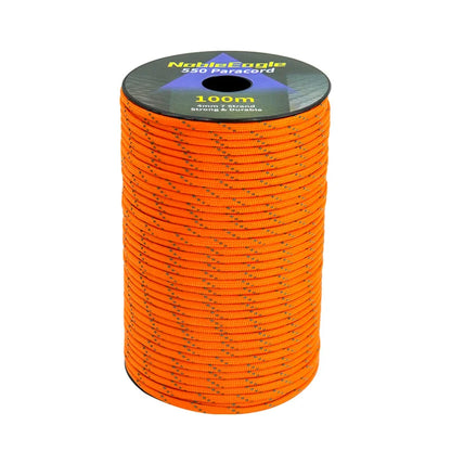 Reflective Paracord Rope, Military, 7 Strand, 4mm, 550 Tactical Parachute Cord, Camping Tent, Lanyard, DIY Bracelet Weaving Rope