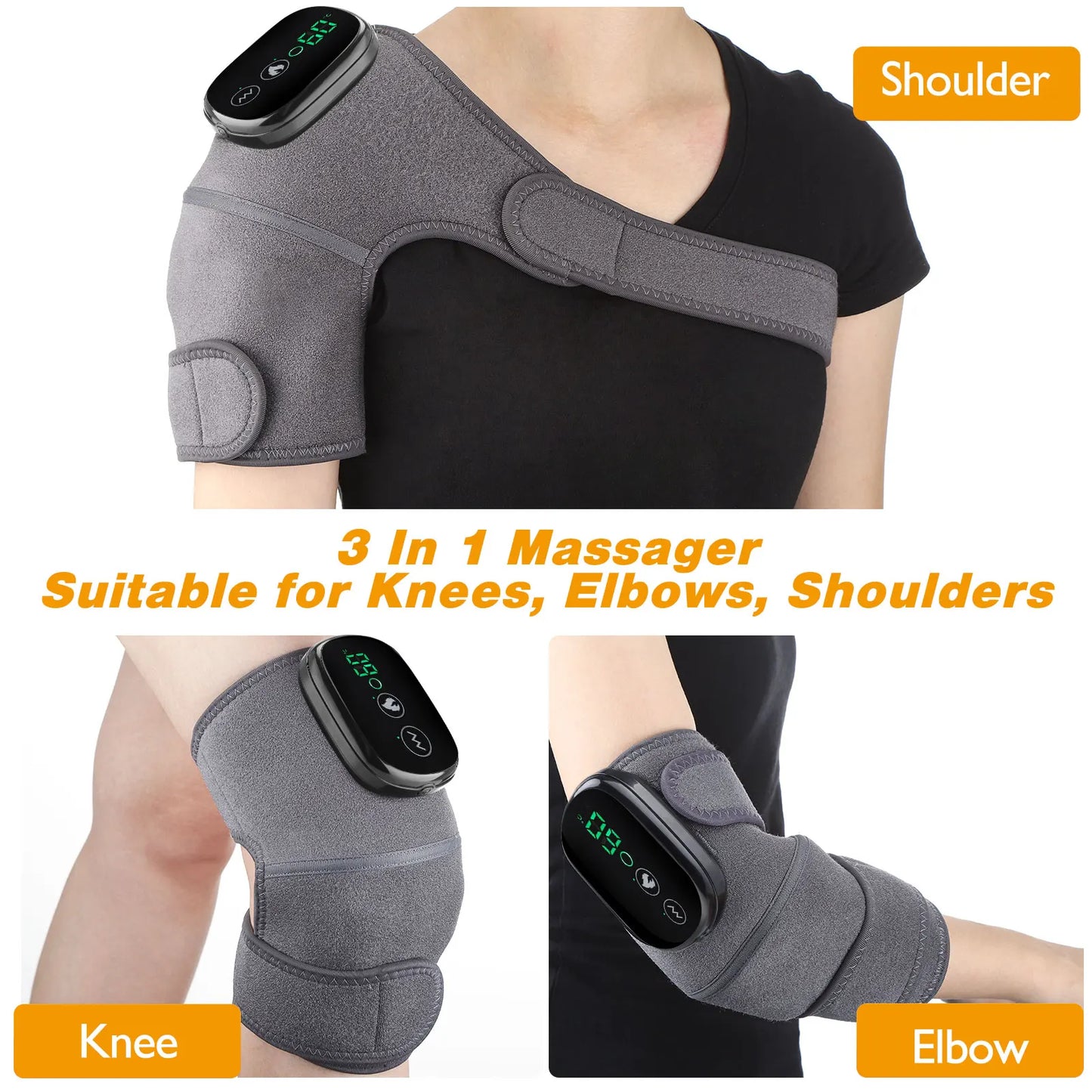 Electric Heating Shoulder Brace LED Display Vibration Shoulder Massage Support Belt Strap For Joint Brace Care Muscle Relaxation