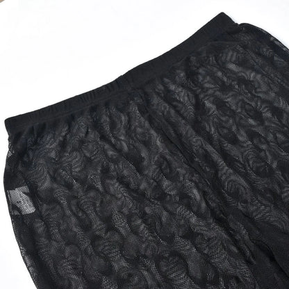 Sexy Streetwear Me See-tough Long Sve Set Pure Color round Ne Fitted Sle for Young Women 8-35 Summer Collection