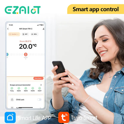 EZAIOT Tuya ZigBee Smart TRV Thermostatic Valve Thermostat Radiator Actuator Temperature Controller Voice Alexa Google Home Alic