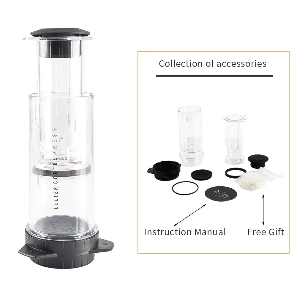 New 250ml Espresso Coffee Maker Machine Portable Cafe French Press Coffee Pot With Filter Paper Kit Bar Set For AeroPres