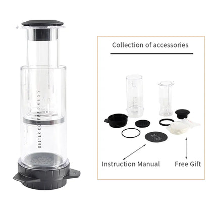 New 250ml Espresso Coffee Maker Machine Portable Cafe French Press Coffee Pot With Filter Paper Kit Bar Set For AeroPres