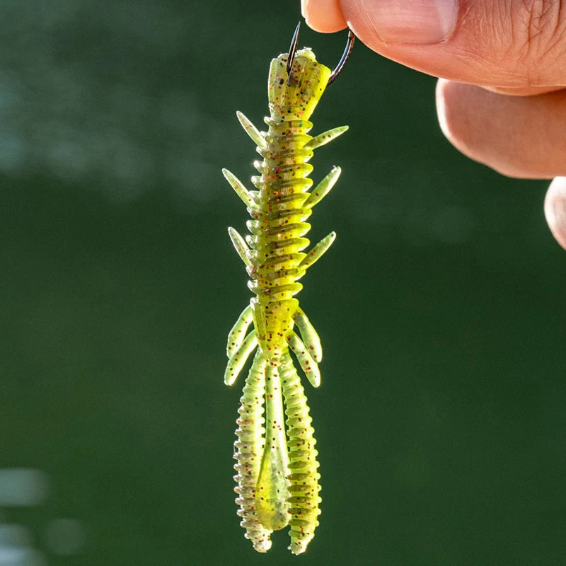 15PCS Floating Soft Shrimp Fishing Bait 5/6/7CM NED Rig Wobbler Shrimp Swim Lure Jig Salt Silicone Swimbait with Fish Attractant