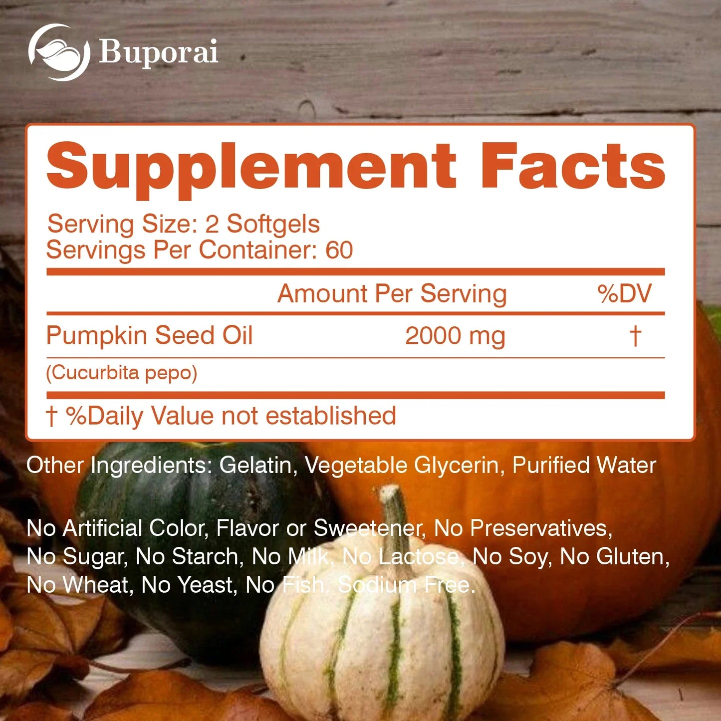 Pumpkin Seed Oil Capsules - Supports Prostate, Urinary Tract, Bladder Health, and Promotes Hair Growth